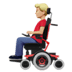 👨🏼‍🦼 man in motorized wheelchair: medium-light skin tone display on Apple